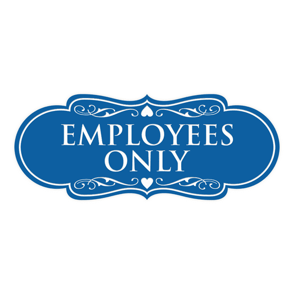 Designer Employees Only Sign(Blue) - Large