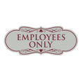 thumbnail image 1 of Designer Employees Only Sign(Light Grey / Burgundy) - Medium, 1 of 6