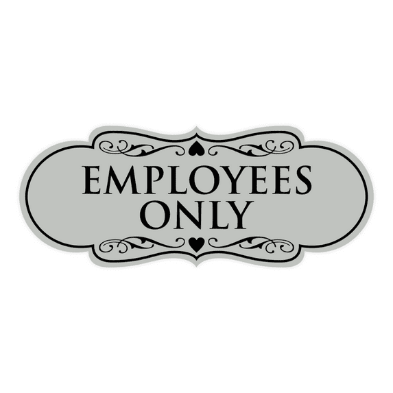 Designer Employees Only Sign(Lt Gray) - Small
