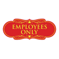 thumbnail image 1 of Designer Employees Only Sign(Red/Yellow) - Large, 1 of 6