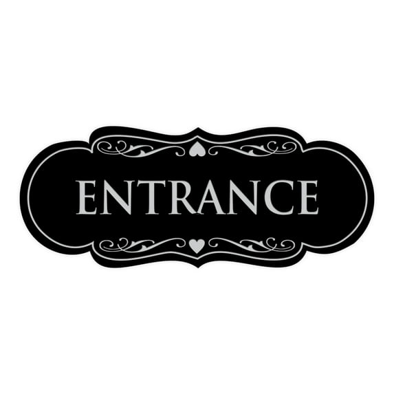 Designer Entrance Sign(Black / Silver) - Large