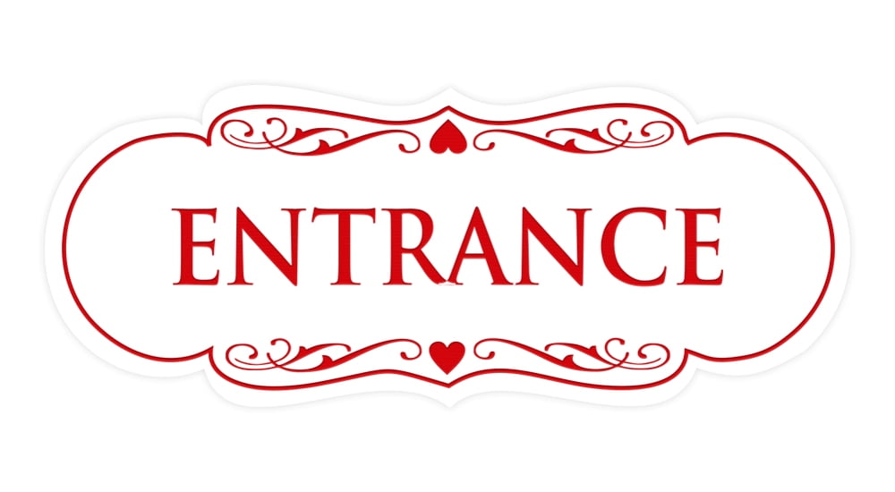 Designer Entrance Sign(White/Red) - Large - Walmart.com