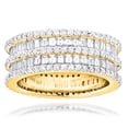 thumbnail image 1 of Designer Eternity Ring 14K Round Baguette Natural Diamonds Band (Yellow Gold Size 4.5), 1 of 2