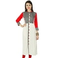 thumbnail image 1 of Designer Ethnic Button Down Solid Kurti Rayon Top Kurta Women Tunic Casual Dress, 1 of 2