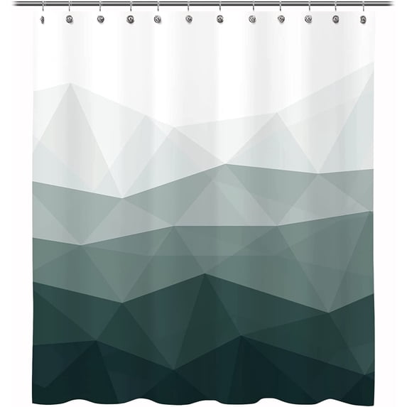 Designer Extra Long Shower Curtain, Popular Shower Curtain, Ombre Dark Green Fabric Shower Curtains for Bathroom Decor, Contemporary Bathroom Curtains