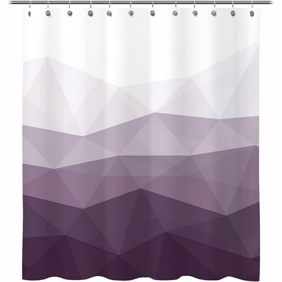 Designer Extra Long Shower Curtain, Popular Shower Curtain, Ombre Purple Fabric Shower Curtains for Bathroom Decor, Contemporary Bathroom Curtains