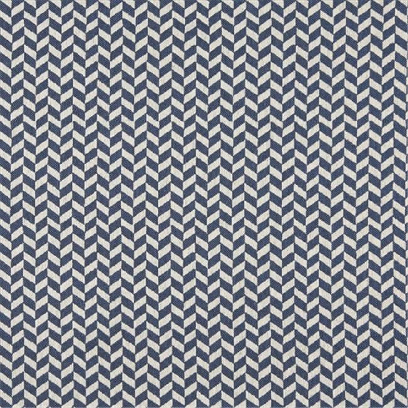 Designer Fabrics 54 in. Wide Blue And Off White- Herringbone Slanted Check  Designer Quality Upholstery Fabric, image size:1300x1300