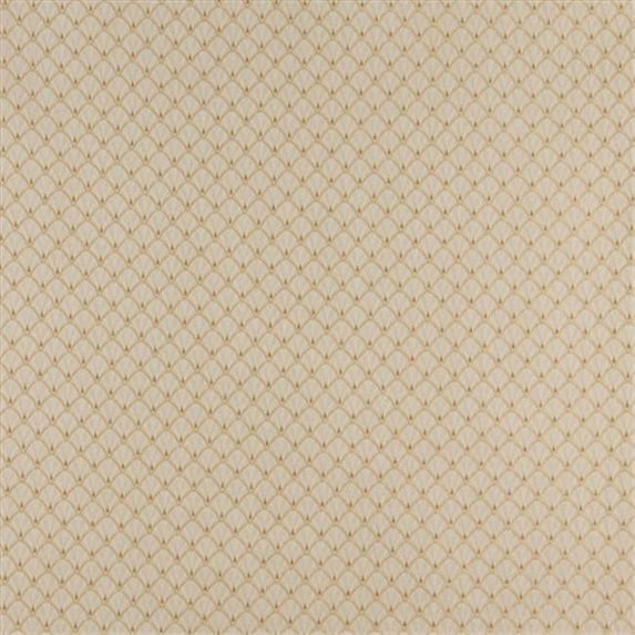 Designer Fabrics 54 in. Wide - Gold And Beige Small Scale Shell Jacquard Woven Upholstery Fabric