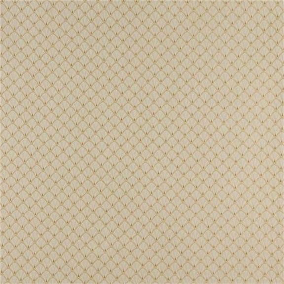 Designer Fabrics 54 in. Wide - Gold And Beige Small Scale Shell Jacquard Woven Upholstery Fabric