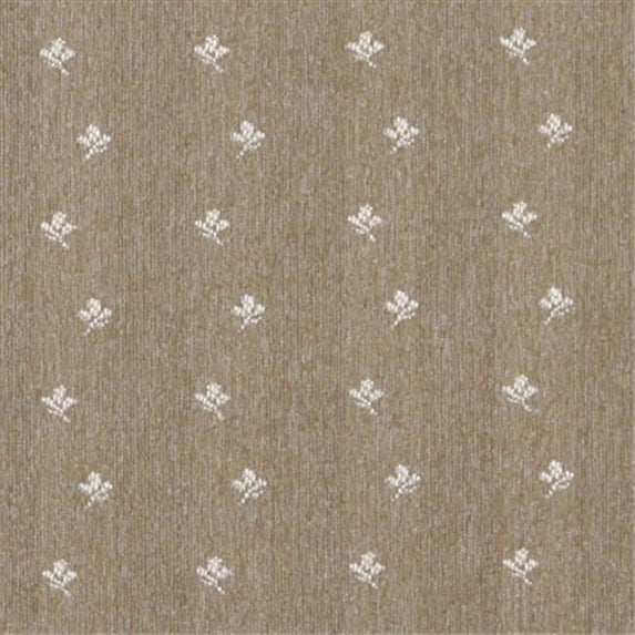 Designer Fabrics 54 in. Wide Light Brown And Ivory- Mini Flowers Country Style Upholstery Fabric