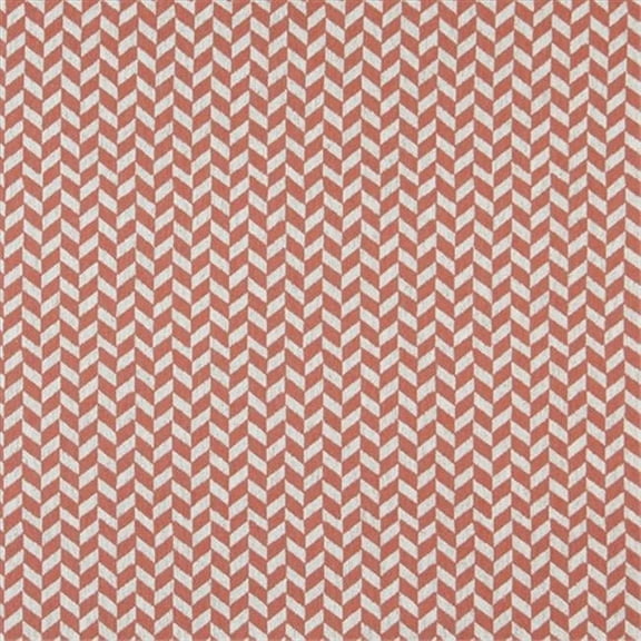 Designer Fabrics 54 in. Wide Persimmon And Off White- Herringbone Slanted Check Designer Quality Upholstery Fabric