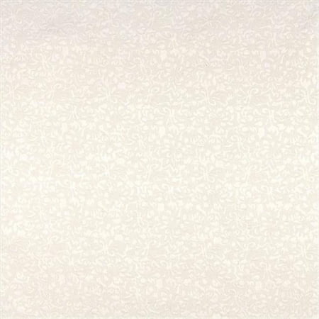 Designer Fabrics A073 54 in. Wide Off White Flowers Upholstery Fabric