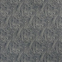 Designer Fabrics B627 54 in. Wide Navy Blue, Traditional Paisley Jacquard Woven Upholstery Fabric