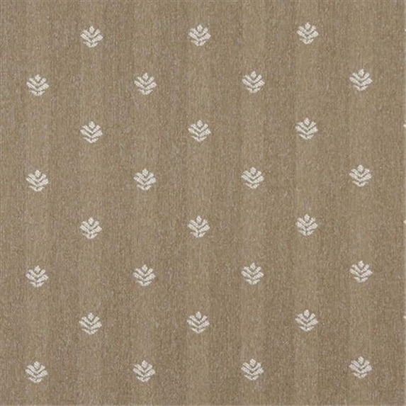 Designer Fabrics C609 54 in. Wide Light Brown And Ivory- Leaves Country Style Upholstery Fabric