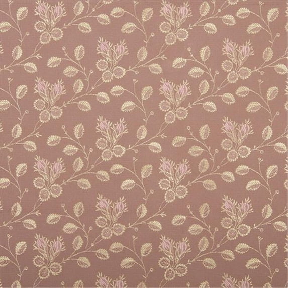 Designer Fabrics D142 54 in. Wide Gold And Pink- Floral Brocade Upholstery Fabric