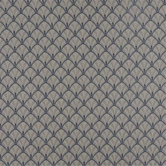 Designer Fabrics D300 54 in. Wide - Blue And Beige Fan Jacquard Woven Upholstery Fabric