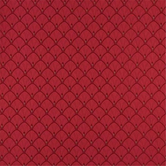 Designer Fabrics D302 54 in. Wide - Red And Green Fan Jacquard Woven Upholstery Fabric
