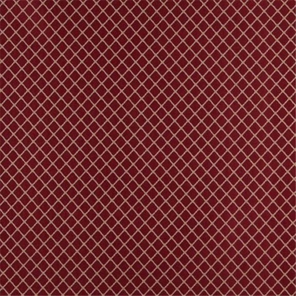Designer Fabrics D338 54 in. Wide - Burgundy And Beige Diamond Jacquard Woven Upholstery Fabric