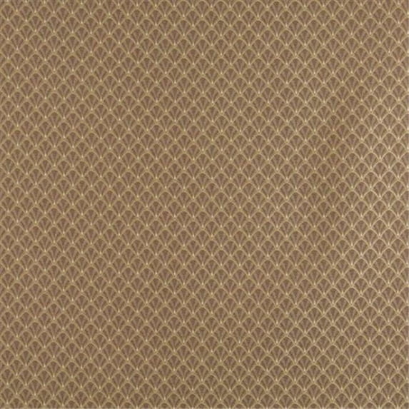 Designer Fabrics D359 54 in. Wide - Brown And Beige Small Scale Shell Jacquard Woven Upholstery Fabric