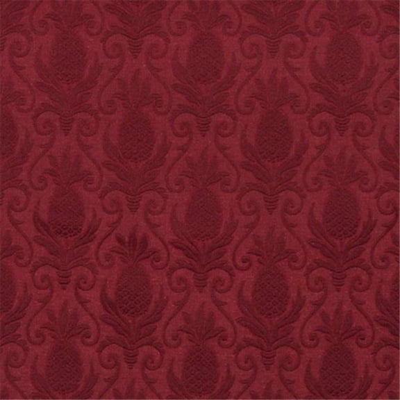 Designer Fabrics E518 54 in. Wide Burgundy- Pineapple Jacquard Woven Upholstery Grade Fabric