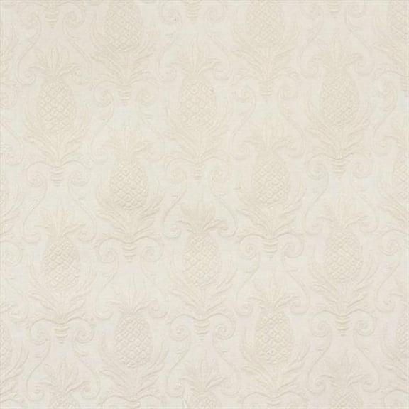 Designer Fabrics E526 54 in. Wide Off White- Pineapple Jacquard Woven Upholstery Grade Fabric