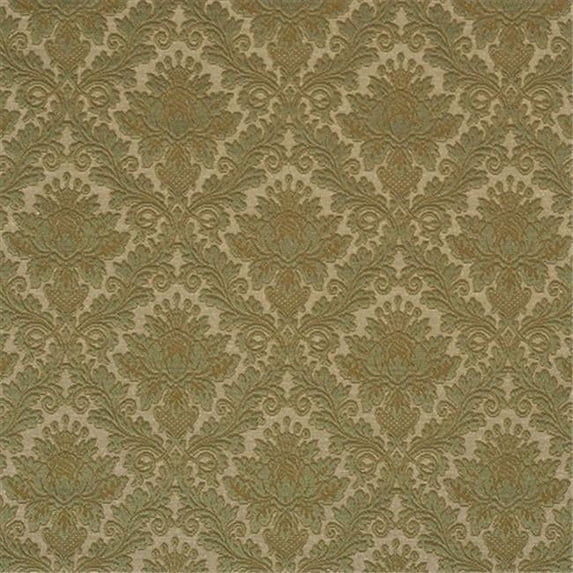Designer Fabrics E542 54 in. Wide Green- Floral Jacquard Woven Upholstery Grade Fabric