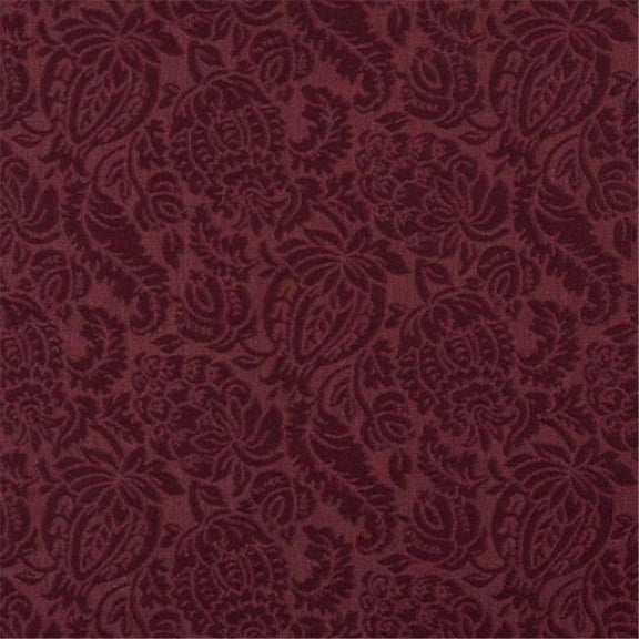 Designer Fabrics E554 54 in. Wide Burgundy- Floral Jacquard Woven Upholstery Grade Fabric