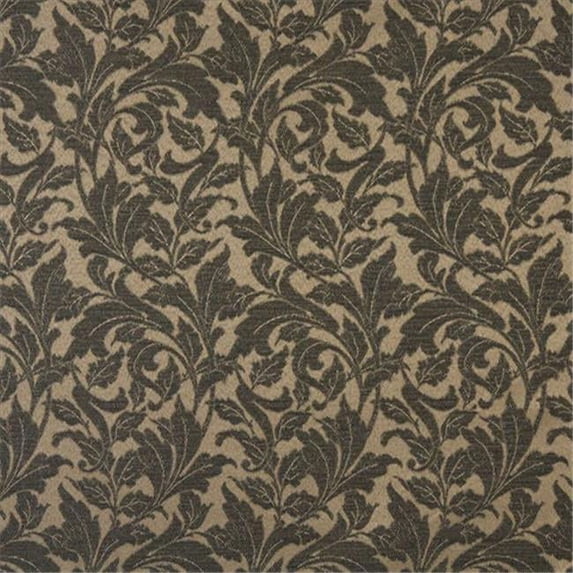Designer Fabrics F607 54 in. Wide Black- Floral Leaf Outdoor- Indoor- Marine Scotchgarded Fabric