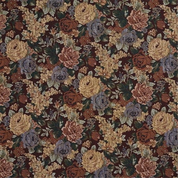 Designer Fabrics 54 in. Wide Red And Green- Floral Tapestry Upholstery Fabric