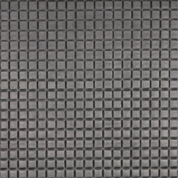Designer Fabrics G683 54 in. Wide Silver- Metallic Plush Squares Upholstery Faux Leather