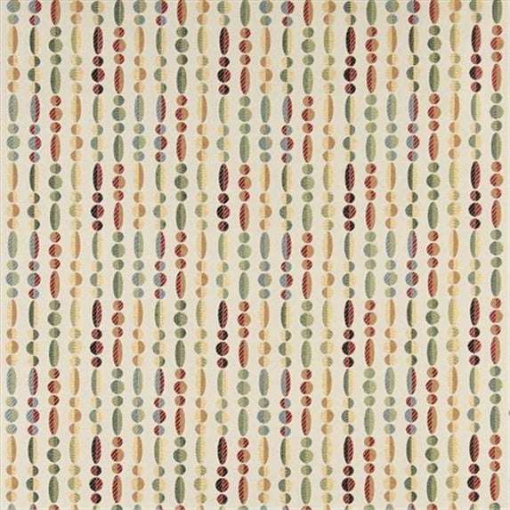 Designer Fabrics K0020A 54 in. Wide Green- Yellow And Red- Geometric Striped Contemporary Upholstery Fabric