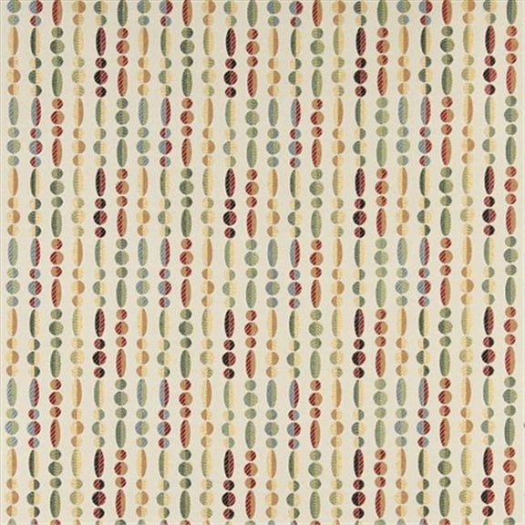 Designer Fabrics K0020A 54 in. Wide Green- Yellow And Red- Geometric Striped Contemporary Upholstery Fabric