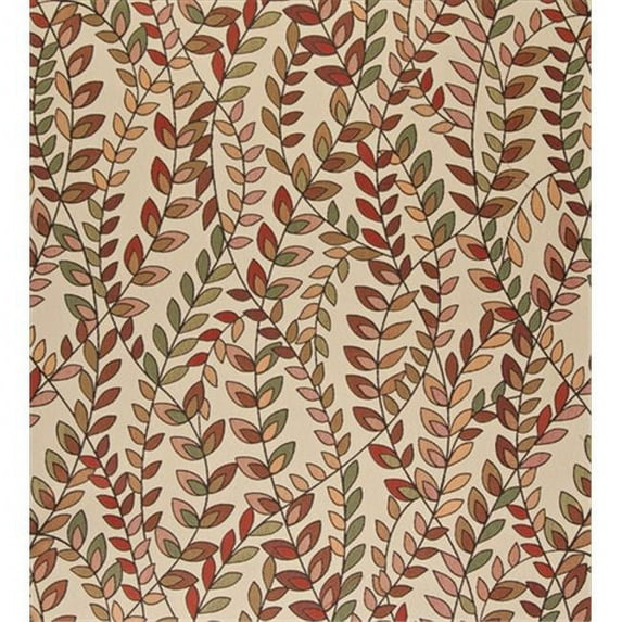 Designer Fabrics K0027B 54 in. Wide Orange- Red And Green- Vines And Leaves Upholstery Fabric