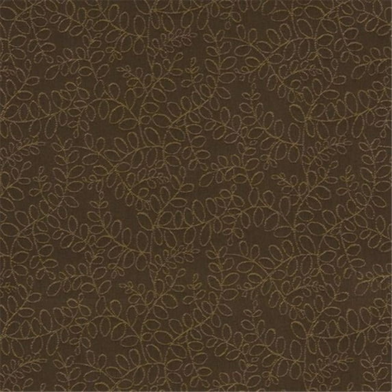 Designer Fabrics K0107B 54 in. Wide Tan And Brown Floral Vines Woven Solution Dyed Indoor & Outdoor Upholstery Fabric