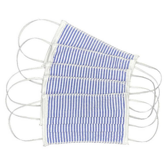 Designer Face Cover for Adults 100% Cotton Anti Dust Breathable Ear Loop USA (LT Mask Navy X5)
