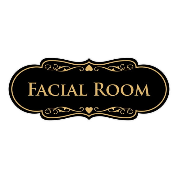 Designer Facial Room Sign (Black Gold) - Large