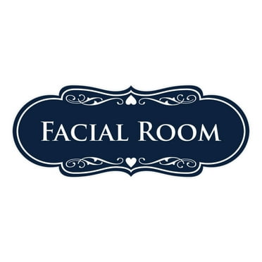 Designer Facial Room Sign (Navy Blue / White) - Large