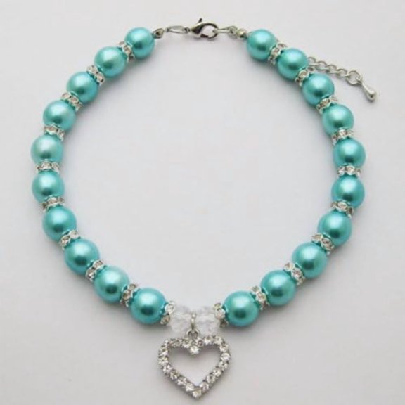 Designer Fancy Engraved Heart Pet Necklace with Bling Rhinestones Charm Pendant for Pets Cats Small Dogs Female Puppy Chihuahua Yorkie Costume Outfits