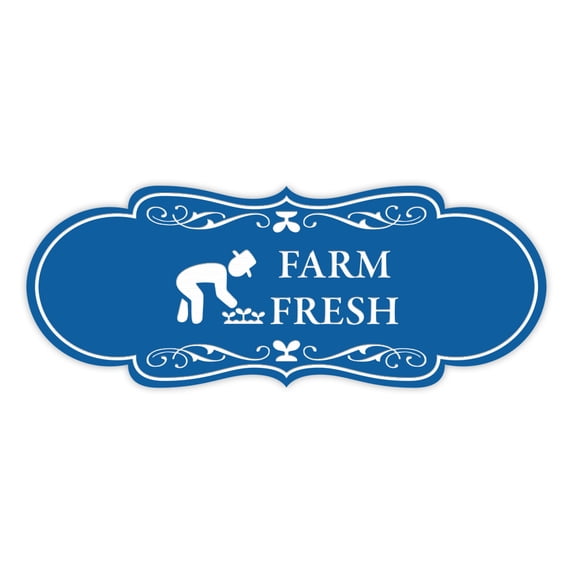 Designer Farm Fresh Sign (Blue) - Large