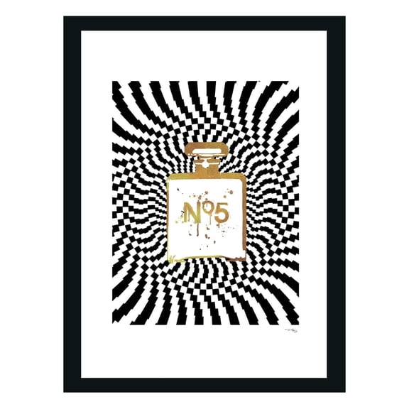 Designer Fashion Perfume Bottle Paint Splatter Framed Print