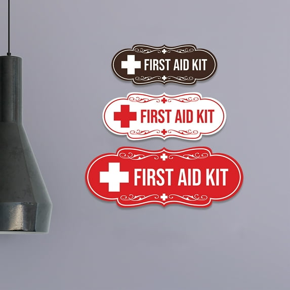 Designer First Aid Kit Sign (Blue) - Small