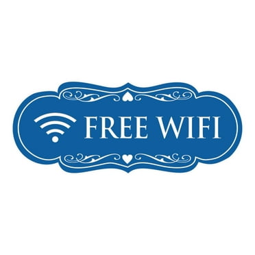 Designer Free Wifi Sign(Blue) - Medium