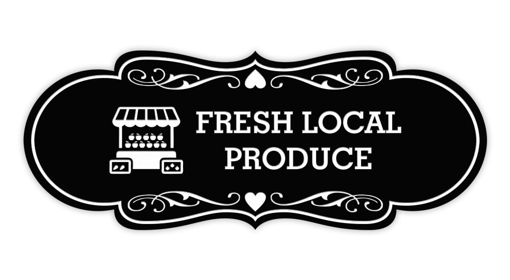 Designer Fresh Local Produce Sign (Black) - Large - Walmart.com