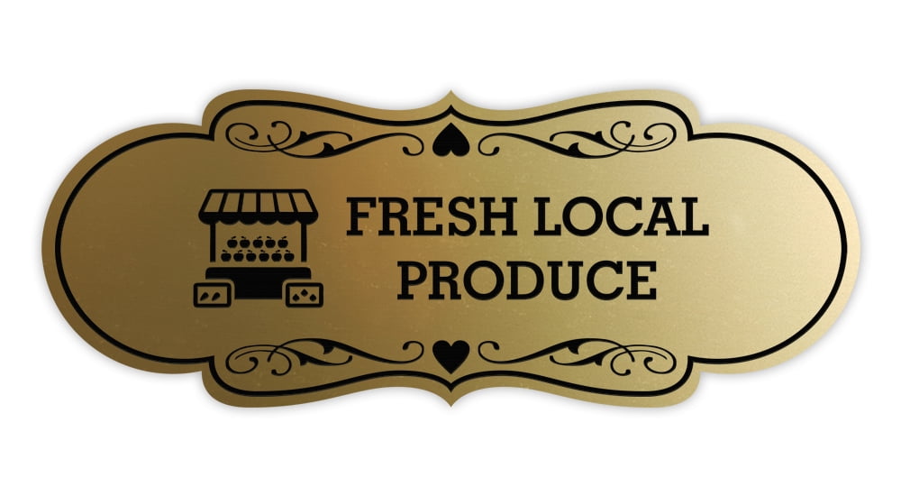 Designer Fresh Local Produce Sign (Brushed Gold) - Medium - Walmart.com