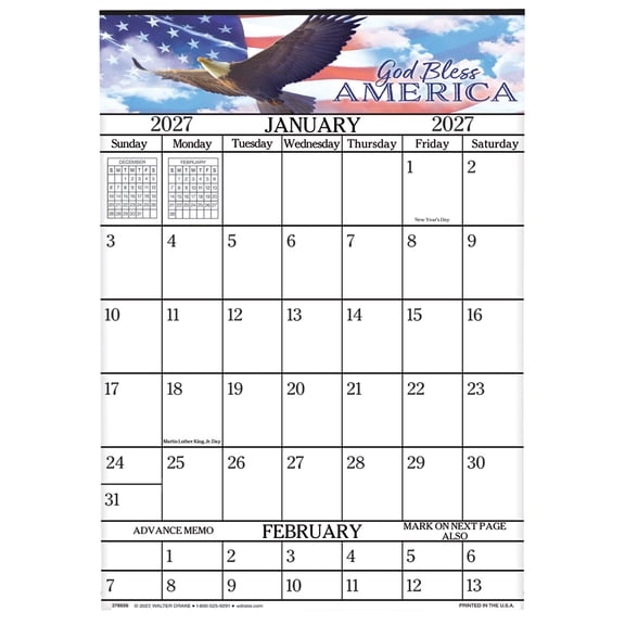 Designer Giant Calendar - God Bless America