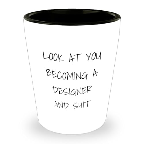Funny Designer Gift Shot Glass - Unique Birthday Present for Him or Her