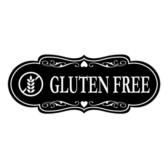 Designer Gluten Free Sign (Black) - Large