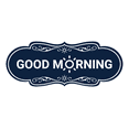 thumbnail image 1 of Designer Good Morning Sign (Navy Blue / White) - Large, 1 of 4