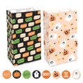 thumbnail image 1 of Designer Greetings 50-Pack Halloween Treat Bags with Sticker Seals – Includes 2 Spooky Designs – Ghosts, Pumpkins, and “Boo”, 1 of 6