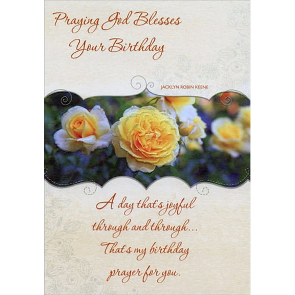 Designer Greetings A Day That's Joyful: Yellow Flowers Religious Birthday Card